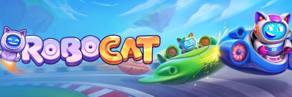 RoboCat Casino banner showing its three-part welcome package